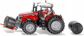 Žaislinis traktorius Siku MASSEY FERGUSON 8680 su rulonų griebtuvu, 1:32, 18 cm