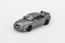 Modelinis automobilis Mini GT 1128 NISMO BCNR33 CRS 1993, tamsiai pilkas, Nissan GT-R R33