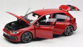 Automobilio modelis Norev 1:18, Volkswagen Golf 8 GTi, 2020, raudonas