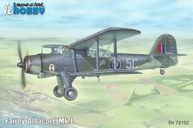 Lėktuvo modelis Fairey Albacore Mk.I, SH72152, 1/72 sk.