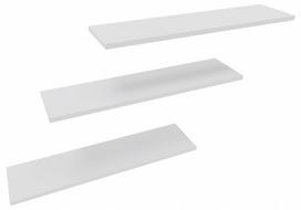 Pakabinamos lentynos svetainei, 3 vnt., 80 cm, baltos matinės