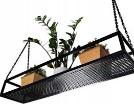 Kabanti juoda lubinė lentyna gėlėms, 80 cm