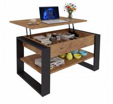 Sulankstomas kavos staliukas su daiktadėže, 92 cm, Oak Lancelot