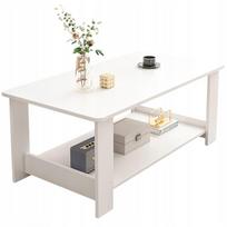 Kavos staliukas BENCH, baltas, su lentyna, 100 cm
