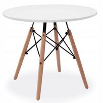 Vaikiškas apvalus kavos staliukas DSW, baltas, 60 cm, skandinaviško stiliaus