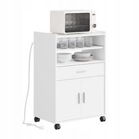 Virtuvinė spintelė su ratukais, stalčiumi, lentyna ir USB, 62 cm, FSB09-E-W