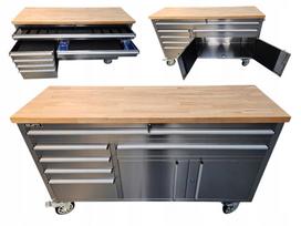 Vežimėlis ALFA-5 INOX, nerūdijančio plieno, virtuvei, garažui, dirbtuvėms