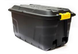 Plastikinė 75 l talpos dėžė su ratukais ir rankenomis garažui ar rūsiui