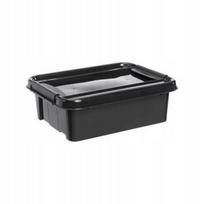 Plastikinė dėžė su dangčiu, 21 l, juoda