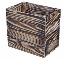 Medinė dėžė 30x20 cm, rusvos spalvos, loft stiliaus organizeris