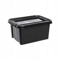 Plastikinė laikymo dėžė su dangčiu, 32 l, juoda