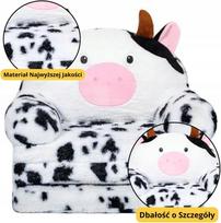 Vaikiška reguliuojama kėdutė LeanToys Cow, 3 padėtys, juodai balta, 50x50 cm