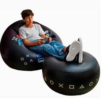 Pripučiama žaidimų kėdė GAMING TIME su pakoju ir gėrimo laikikliu