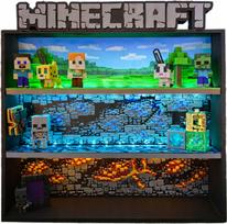 Figūrėlių lentyna su LED, MINECRAFT, Kinder Joy