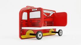 Vaikiška medinė knygų lentyna „Fire brigade“