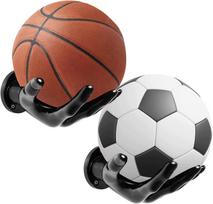 Sieninis krepšinio ir futbolo kamuolių laikiklis, 2 vnt., juodas