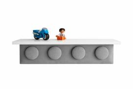 Sieninė lentyna LEGO kaladėlės formos, pilka, 50 cm