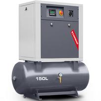 Sraigtinis kompresorius 5,5 kW ant horizontalaus 150 l bako su UDT