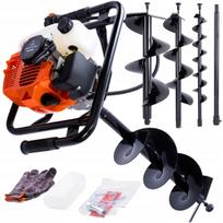 Dyzelinis žemės grąžtas UBERTOOL, 6,7 kW, 3 grąžtai, 30 cm prailginimas