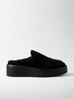 CALVIN KLEIN Moteriškos odinės lauko šlepetės, FLATFORM MULE SUEDE WL