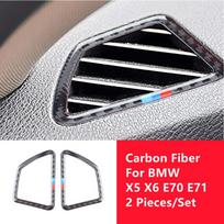 Car Dashboard Air Outlet Horn Ring Copilot Modification Cover Trim Strip Stickers For BMW X5 X6 F15 F16 Car Interior C black
