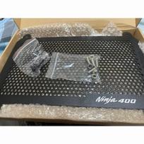 REALZION Motorcycle Radiator Guard Grille Grill Water Cooler Tank Cover Protector For Kawasaki Ninja400 Z400 Ninja Z Z400 Logo gray