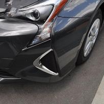 For Toyota Prius PHV XW50 2016-   Front Fog Lights Lamp Eyelid Eyebrow Cover Trim ABS Chrome Car Styling gray