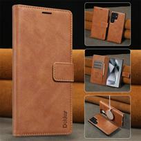 Phone Case For Samsung Galaxy S25 S24 Ultra S23 Plus S22 Leather Wallet Card Back Bag Magnetic MagSafe Wireless Charging Cover (Samsung S25 Ultra) brown