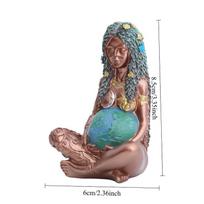 Mother Earth Statue Resin Art Gaia Goddess Sculpture for Mother Day Gift Home Decor gray