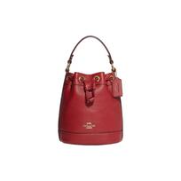 Coach Dempsey 15 Solid Drawstring Closure Pebble Leather Bucket Bag Women Bags Red CG532-IMF8Q Basic Set (Bag+Dust Bag) brown