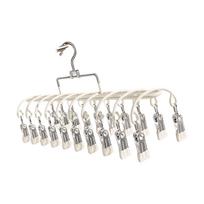 Portable Travel Laundry Rack 20 Rustproof Clip Stainless Steel Clothesline Holder For Underwear Sock Drying Solution sidabro pilka spalva