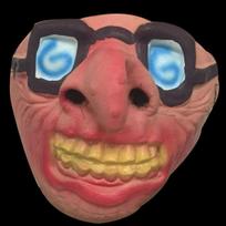 Latex Halloween Half Face Mask with Funny Red Lips & Pacifier for Kids & Adults brown