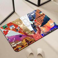 West K-Kanye Door Mat Bedside Entrance Bath Floor Cool Decoration Rapper Corridor Door Mat Carpet Living Room Balcony 40X60CM black