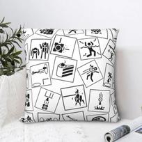 Portal 2 Game Symbols Pillowcase Backpack Cushion For Livingroom DIY Printed Chair Hug Pillowcase Decorative 30X30CM white