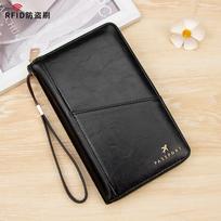 RFID Passport Holder PU Leather Travel Wallet Card Holder Zipper Organizer Wristlet Travel Document Wallet ruda