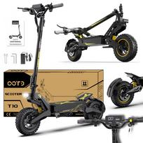 OOTD T10 Juodai-Geltonas Sulankstomas Elektrinis Motoroleris Suaugusiems 900W Variklis 45km Nuotolis 48V13.5Ah Baterija 648Wh 11 colių Padanga Escooter Miesto Kelionėms Maks. 55km/h
