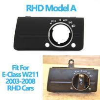 RHD priekinio prietaisų skydelio priekinių žibintų jungiklio dangčio apdailos keitimas, skirtas Mercedes Benz W211 E Class 320 350 550 W211 Gray Model C gray
