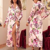 Nauja Satin Silk Pižama Moteriškas apatinis trikotažas Chalatai Apatiniai drabužiai miegui Sexy M rožinė