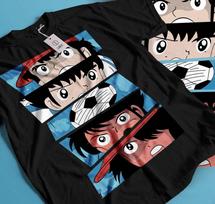 Capitan Tsubasa anime t shirt, manga anime, football, character face lot 4XL white