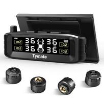 Tymate TM8 Tire Pressure Monitoring System, Wireless Solar TPMS With 4 External Sensors & 6 Alarm Modes, Colorful Display, Easy To Intall On black
