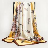 Moteriška šilkinė kvadratinė skara Lady Bandana Galvos apdangalas Satininis Foulard Moteriškas didelis Hidžabo kaklaskarės kaklaskarės Pashmina 2021 galvos juosta One Size gray