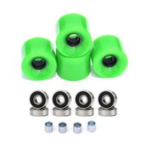 4 Pack Longboards Skateboard Wheels Cruising Wheel Set with Bearings and Spacers, Longboards Wheels PU Wheel Replacement blue
