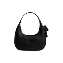 Coach Carmen 28 Top Zip Closure Refined Pebble Grain Leather Tote Shoulder Bag Large Women bags Silver Black CR151-SVBK Gift Box Set (Basic Set+Yellow Box) black