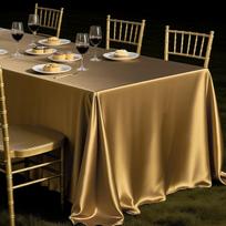 2026 Rectangle Tablecloth Satin Table Cloth Gold Elegant Fabric Table Cover for Wedding Outdoor Party Supplies Mantel De Mesa 120x160cm brown