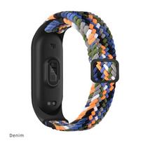 Strap for Xiaomi Mi Band 8 Elastic Nylon Braided Adjustable Replacement Watchband Correa Bracelet for Mi band 8 7 6 5 4 3 Strap Mi band 3 4 5 6 7 black