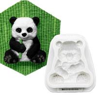 Karštas Panda Bambuko Silikoninė Forma Cukraus Gamybai Šokolado Kekso Kepimo Forma Fondanto Torto Dekoravimo Įrankiai rožinė