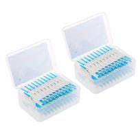 400PCS Soft TPR Interdental Brush Spiral Bristle Silicone Dental Pick  Daily Oral Hygiene mėlyna
