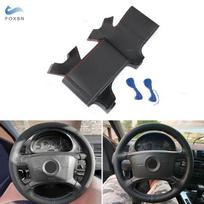 For BMW 3 5 Ser E36 E46 E39 X3 E83 X5 E53 Hand-stitched Car Steering Wheel Leather Cover Trim Accessories Black red blue gray