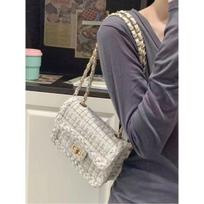 Spring and Autumn New Women's Armpit Bag Small Fragrance Tweed Chain Bag High-end Shoulder Crossbody Bag Small Square Bag juoda