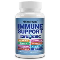 Vitamin C B6 D3 Dietary Supplement, With Zinc, Black Elderberry, 120 Capsules Per Bottle 120 Capsules gray